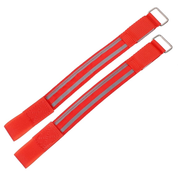 PAMINGONO Rechargeable LED Glow Bracelets, Red Flashing Wristbands, Lightweight Nylon, Comfortable for Daily Wear, 2pcs 12.5in x 1.2in