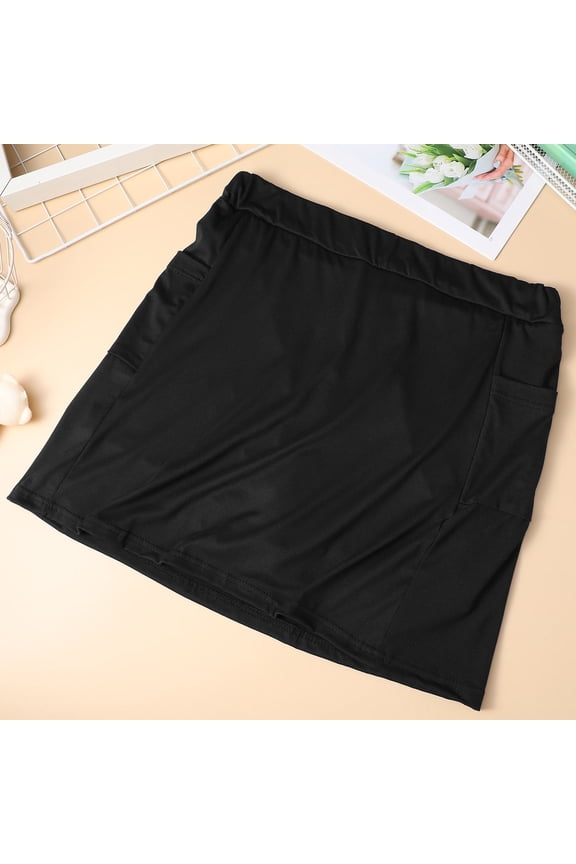 Black Tennis Skort with Pockets Lightweight Breathable Athletic Skirt for Sports