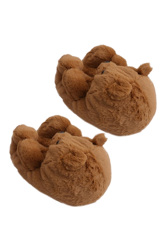 Cartoon Bear Slippers for Winter Female Wear Round Toe Comfortable Chic 1 Pair 11.79X7.86X5.89in
