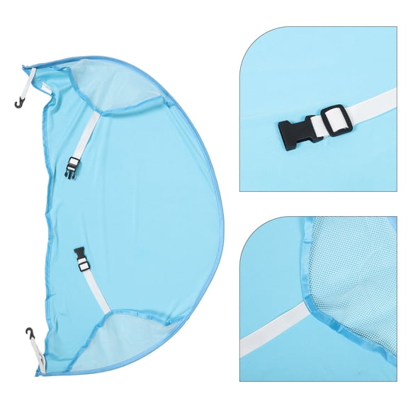 PAMINGONO UV Protection Shade For Stroller With Adjustable Design Sky-blue Fabric 1Pack