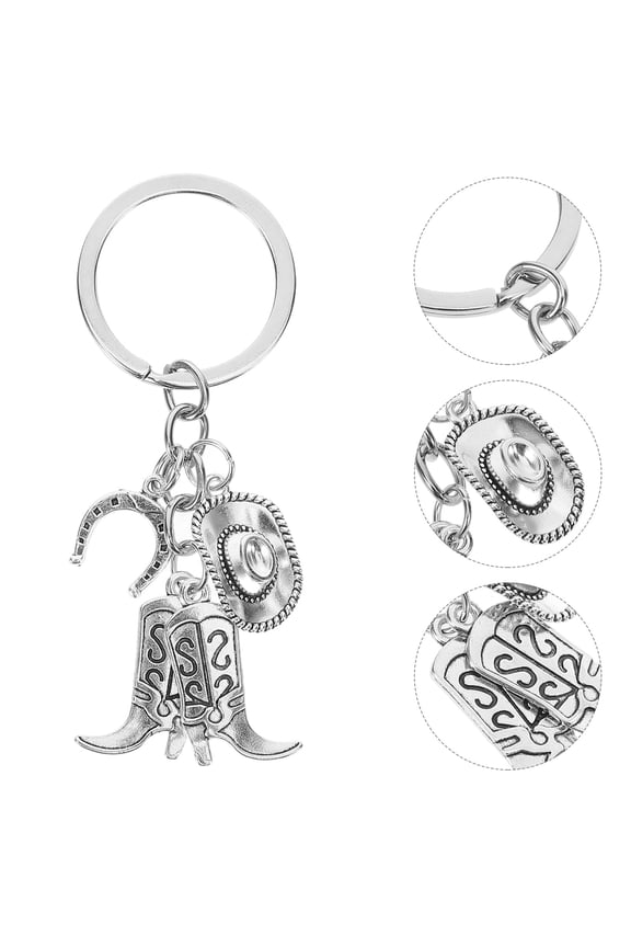 Lucky Horseshoe Keychain Silver Zinc Alloy 1Pack Decorative Key Chain Pendant for Women Ranch Work