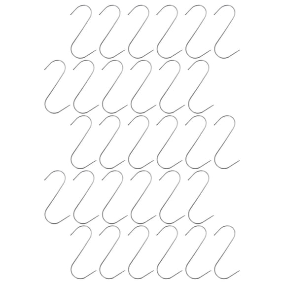 PAMINGONO Pamingono Stainless Steel S Hooks Plated Silver for Meat Processing and Organizing 30Pcs