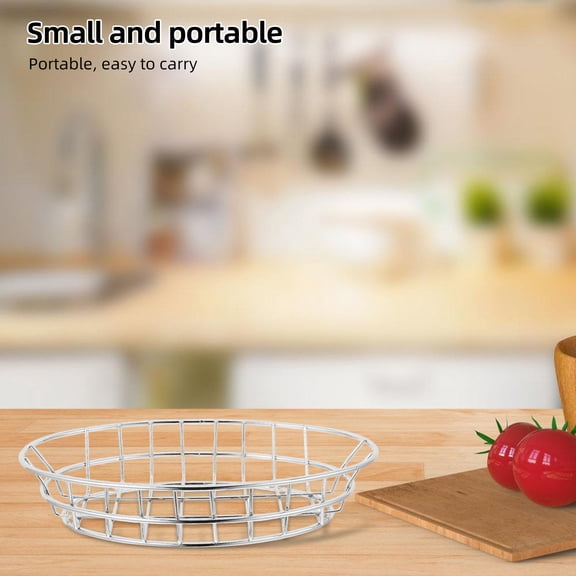 PAMINGONO Decorative Plated Metal Wire Fruit Basket for Kitchen Counter Storage and Serving Container