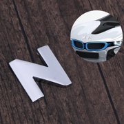 PAMINGONO Metallic Alphabet Car Sticker N Badge for Car Exterior Silver