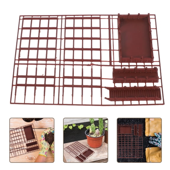 PAMINGONO Miniature Architecture Fashion Toy Plastic Brown Platform Model for Micro Landscape Decoration 1 Set