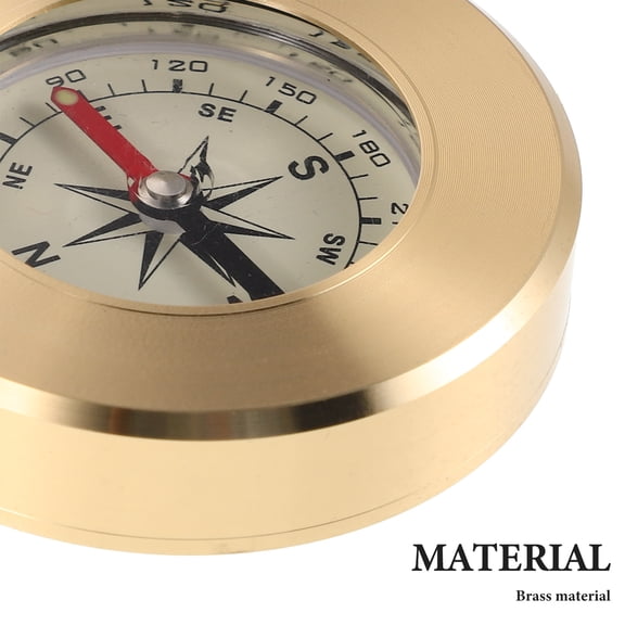 PAMINGONO Multi-Functional Car Dashboard Compass with Golden Copper Finish, Direction Finder for Precise Navigation, 1 Pack