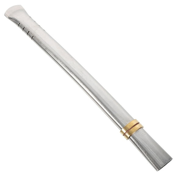 PAMINGONO Reusable Stainless Steel Filtering Straw for Home Use with Metal Filter Tip Plated Silver