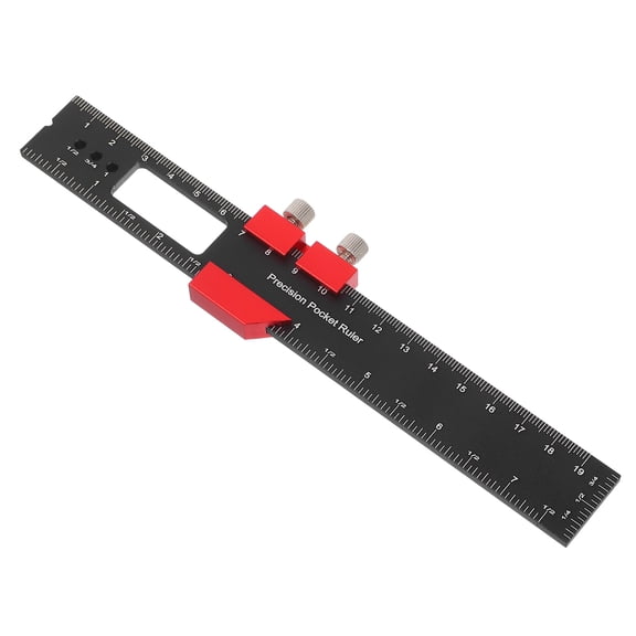 PAMINGONO Red Aluminum Scribing Gauge Tool for Carpentry, Precise Woodworking Measuring and Layout Marking Instrument