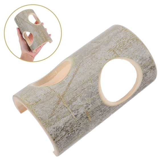 PAMINGONO Natural Hamster Hideout Tunnel for Small Pets, 1 Piece Green Cozy Habitat