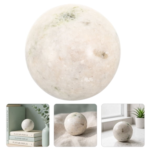 PAMINGONO Spinning Stone Sphere for Water Fountain, Modern White Globe