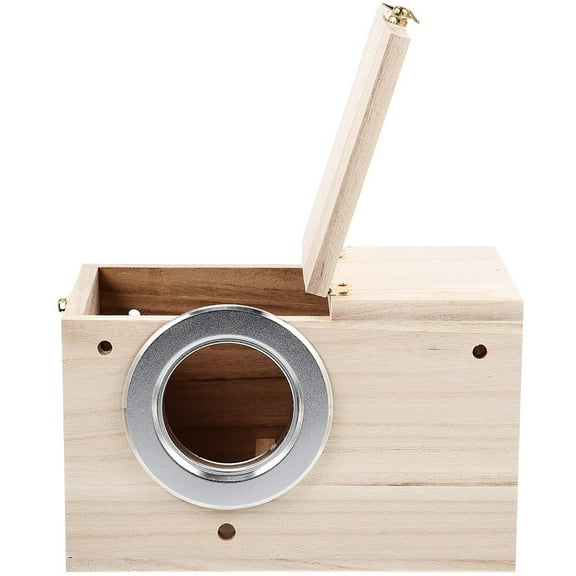 PAMINGONO Nesting Box for Pet Birds 1Pcs Natural Wooden Bird House Lightweight and Portable
