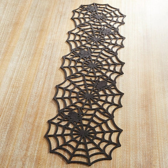 PAMINGONO Black Spider Web Nonwoven Tablecloth for Home, Bar, Restaurant, Party Decoration and Event Use