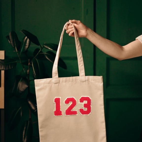 PAMINGONO Number Patches 20Pcs Red Rectangular for Clothing and Bag Decoration