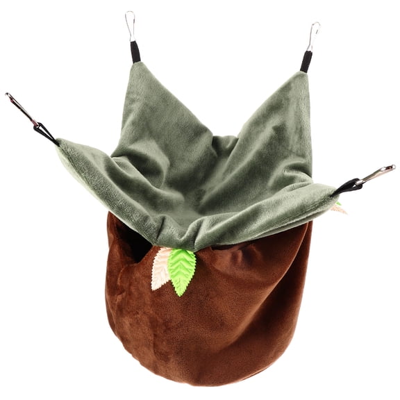 PAMINGONO Sleeping Bird Nest Parrot Hanging Hammock Light Brown Cloth 1Pcs 11X11X7.5In