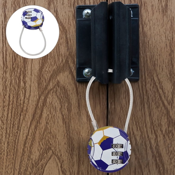 PAMINGONO Football-Shaped Wire Lock Cable Combination Padlock for Cabinet, Drawer, and Security Use