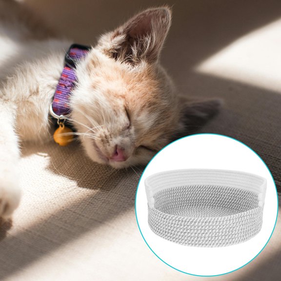 PAMINGONO Gray Breathable Cotton Rope Woven Cat Bed, Cozy Indoor Pet Nest Basket for Cats, Kittens, Puppies and Small Animals