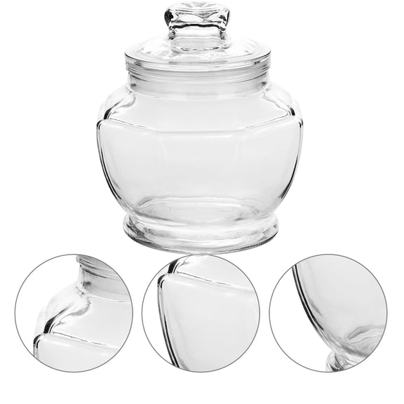 PAMINGONO Pickle Jar Transparent Glass Sealing Jar for Kitchen Grain Storage with Moisture Proof Lid