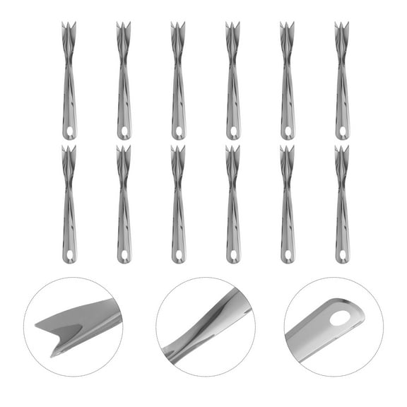 PAMINGONO 12Pcs Stainless Steel Pineapple Peeler Fork Set with Smooth Handle for Easy Kitchen Use