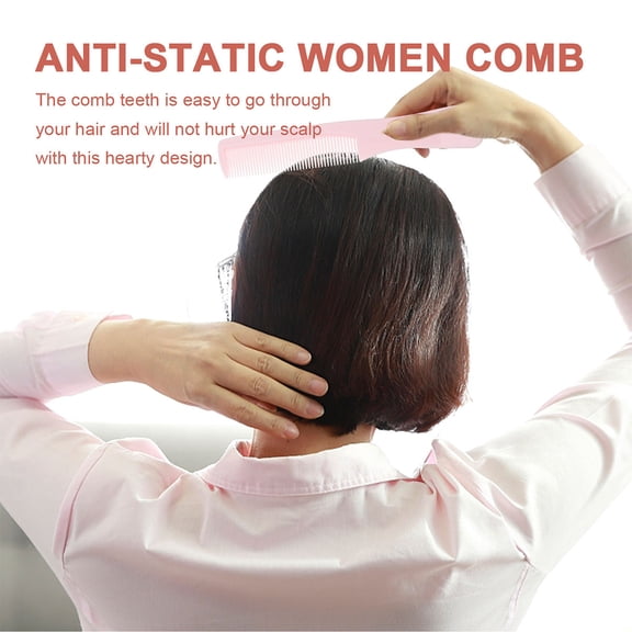 PAMINGONO Pink Fine Tooth Comb Portable Hairdressing Tool for Home Use ABS Material with Easy Grip Design 2Pcs