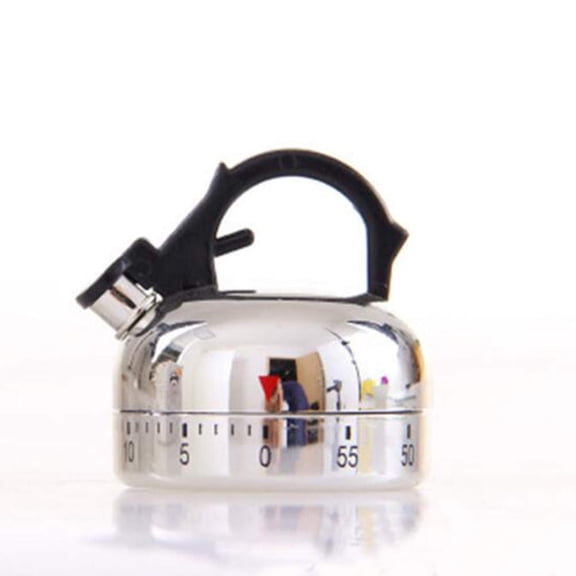 PAMINGONO Plated Silver Mechanical Kitchen Timer for Home Baking Cooking and Frying Easy Manual Count Down