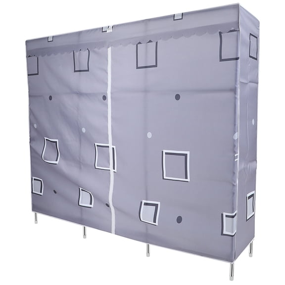 PAMINGONO Portable Wardrobe Closet Grey Heavy Duty for Home Multi-Purpose Utility