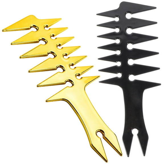 PAMINGONO Portable Hairstyling Comb with Wide Teeth and Gold Plated Surface for Daily Use Assorted Color ABS