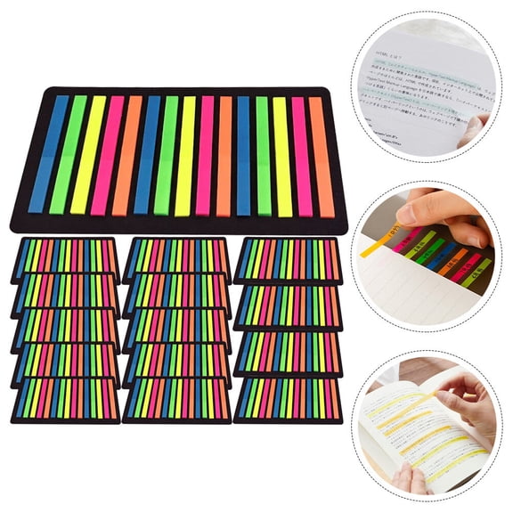PAMINGONO Portable Thin Colored Highlight Strips for Guided Reading and Page Marking
