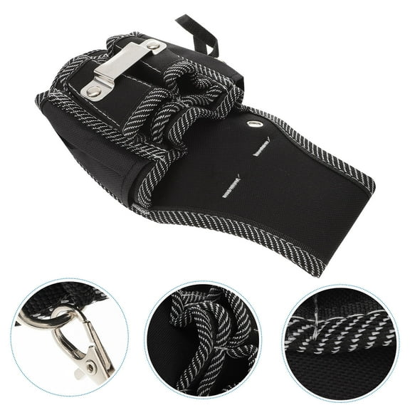 PAMINGONO Portable Tool Bag 1Pack For Electrician In 10.6X5.9X0.6In Black Polyester MultiFunctional Use