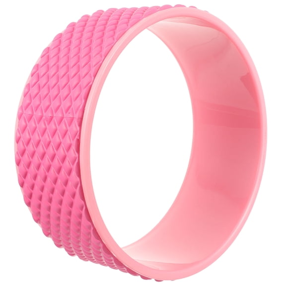 PAMINGONO Portable Yoga Wheel for Back and Shoulder Support with Non Slip Grip in Pink