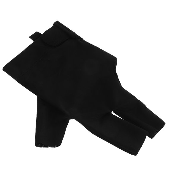PAMINGONO Comfortable Black Snooker Glove for Left Hand with Three Finger Design and Elastic Fit