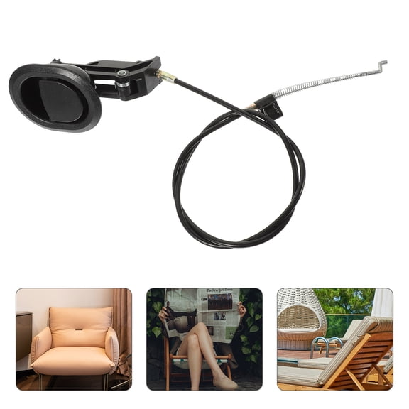 PAMINGONO Easy Install Recliner Release Pull Handle with Cable Black Replacement Part for Sofa Recliners