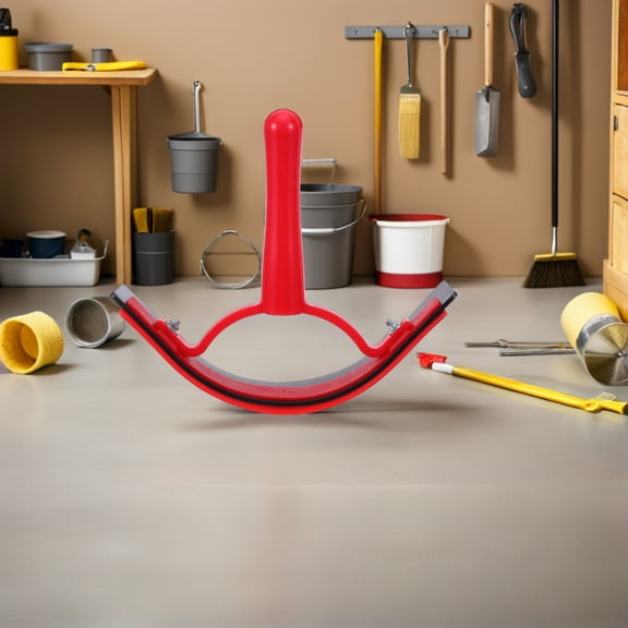 PAMINGONO Red Plastic Horse Stall Scraper with Ergonomic Handle for Barn Cleaning and Sweat Removal Tool
