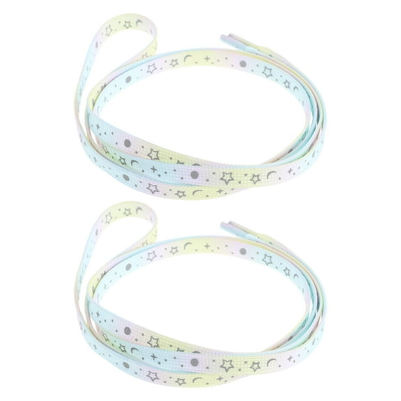 PAMINGONO Reflective Galaxy Shoe Laces Multi Color Flat Polyester Light Up Laces for Sneakers and Athletic Shoes