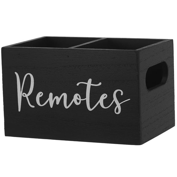 PAMINGONO Remote Control Holder 1Pcs Rustic Style Wood Desk Organizer for Living Room and Bedroom