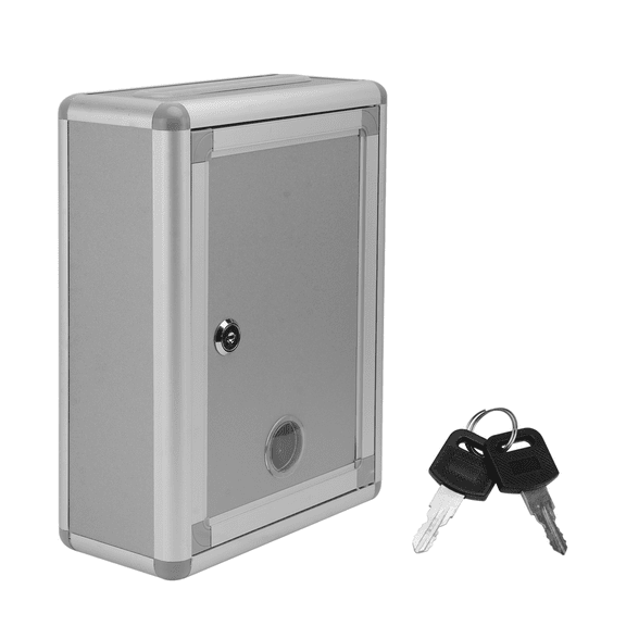 PAMINGONO Wall Mailbox For Office Silver Locking Storage Waterproof 1Pcs