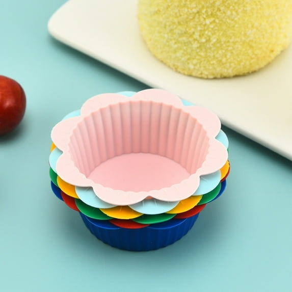 PAMINGONO Reusable Silicone Muffin Liners with Assorted Color for Home Use Perfect for Muffin Pan and Cupcake Pan 24 pcs