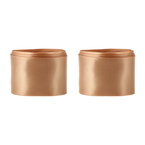 PAMINGONO Invitation Cards Craft Ribbon Golden Silk Fabrics 2Pack