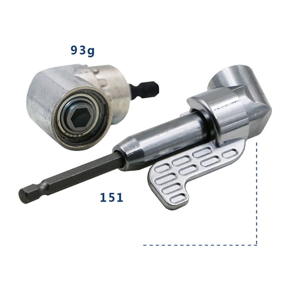 PAMINGONO Right Angle Drill Attachment Angle Screwdriver Metal 1Set with Hex Bit Compatibility