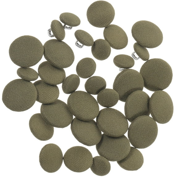PAMINGONO Vintage Green Polyester Round Buttons for Shirts Hats Suits 60Pcs