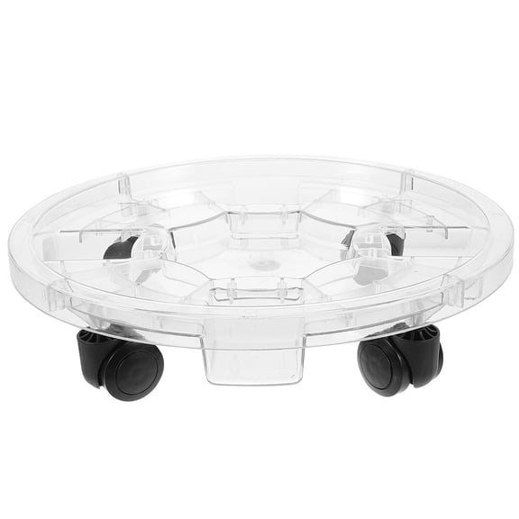 PAMINGONO Round Plant Tray with Smooth Rolling Universal Casters for Easy Indoor Plant Mobility and Transport
