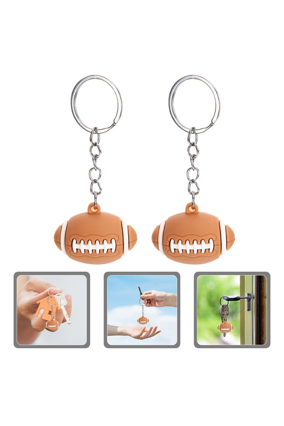 12-Pack Rugby Backpack Keychain Set, Brown Plastic and Metal Pendant, Unique Sports Fan Souvenir Accessories