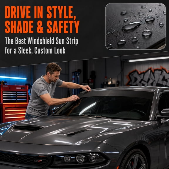 PAMINGONO Durable Waterproof Car Windshield Banner Sticker Black Vinyl p for Stylish Look