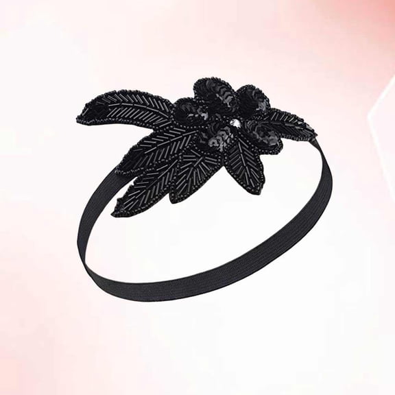 PAMINGONO Black Sequin Headband Lightweight Fabric Wrapped Party Accessory