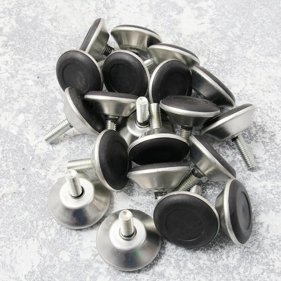 PAMINGONO 20pcs Table Leg Pads Iron Leveling Foot Glide Slide Pad Black Base for Conference Room Tables