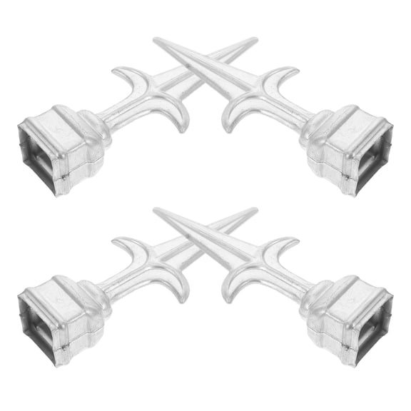 PAMINGONO 4Pcs Fence Topper Fence Finial Iron Silver Decor for Gates