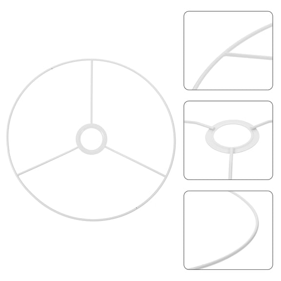 PAMINGONO Premium Iron Lampshade Frame Ring for Lights White Circular Design