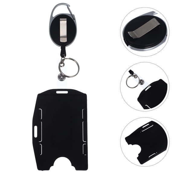 PAMINGONO Waterproof Id Badge Sleeve Black Metal Reliable Card Safeguard