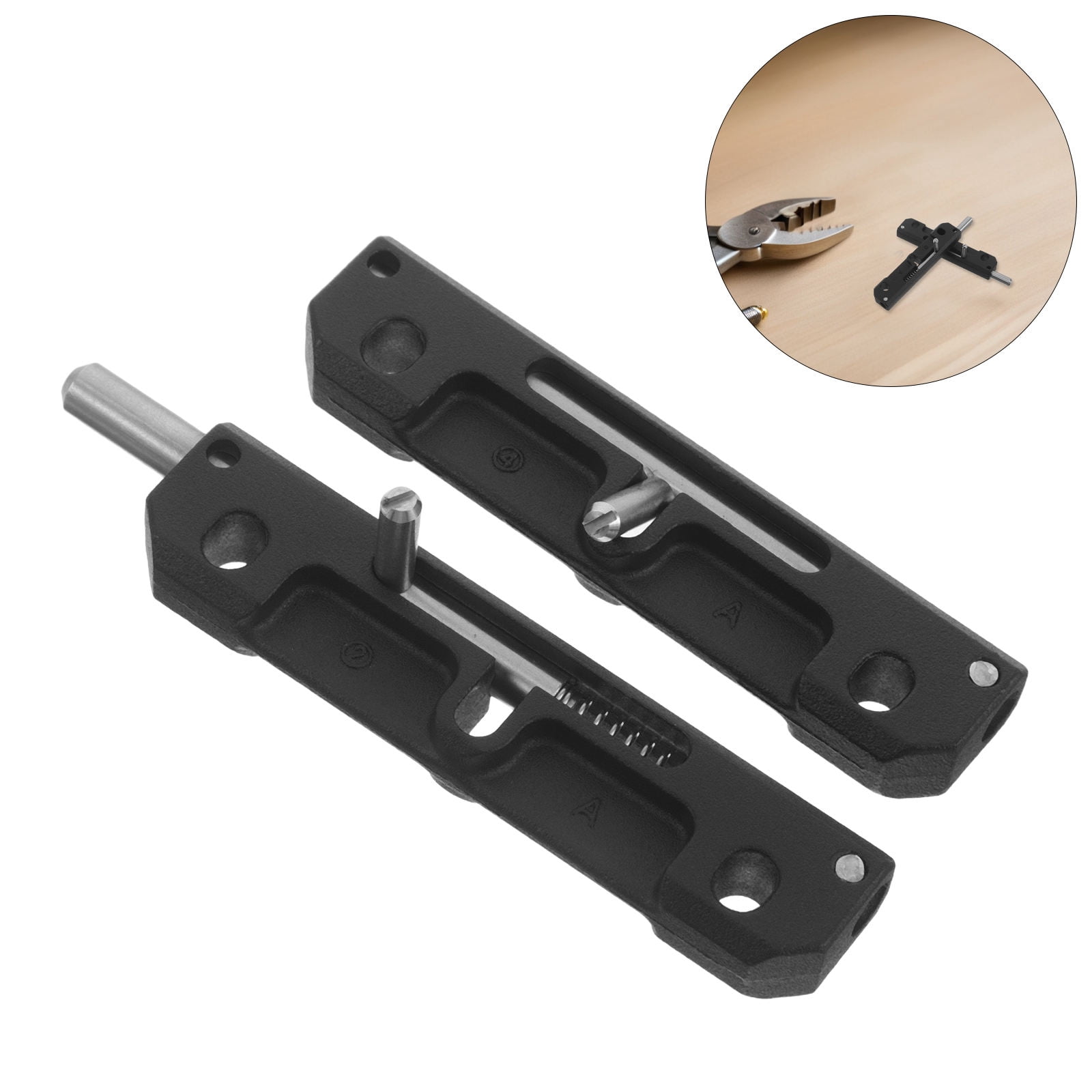 PAMINGONO Zinc Alloy Spring Loaded Door Latch Black for Daily Use 2Pcs ...