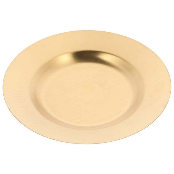 PAMINGONO Stainless Steel Dinner Plate for Parties Round Gold 1Pack