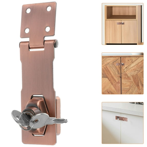 PAMINGONO Cabinet Door Lock Barn Latch Stainless Steel and Iron Brown Secure